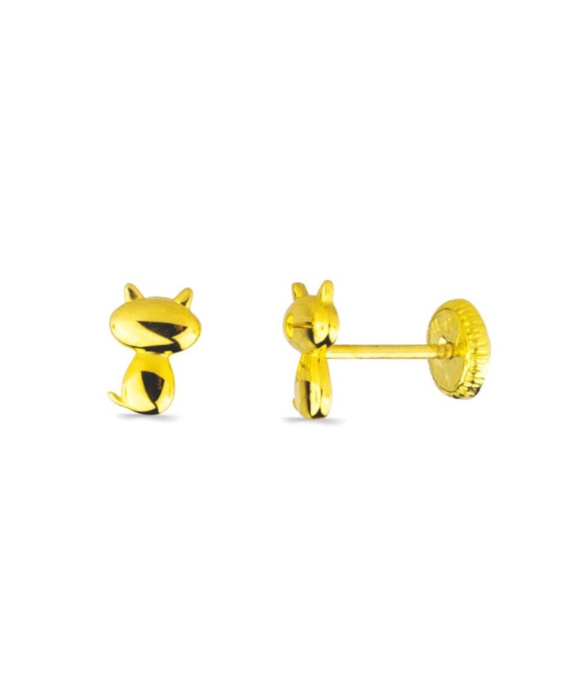 Pendiente de gato en oro | Joyería Gimeno | Tu joyería de confianza en Valencia