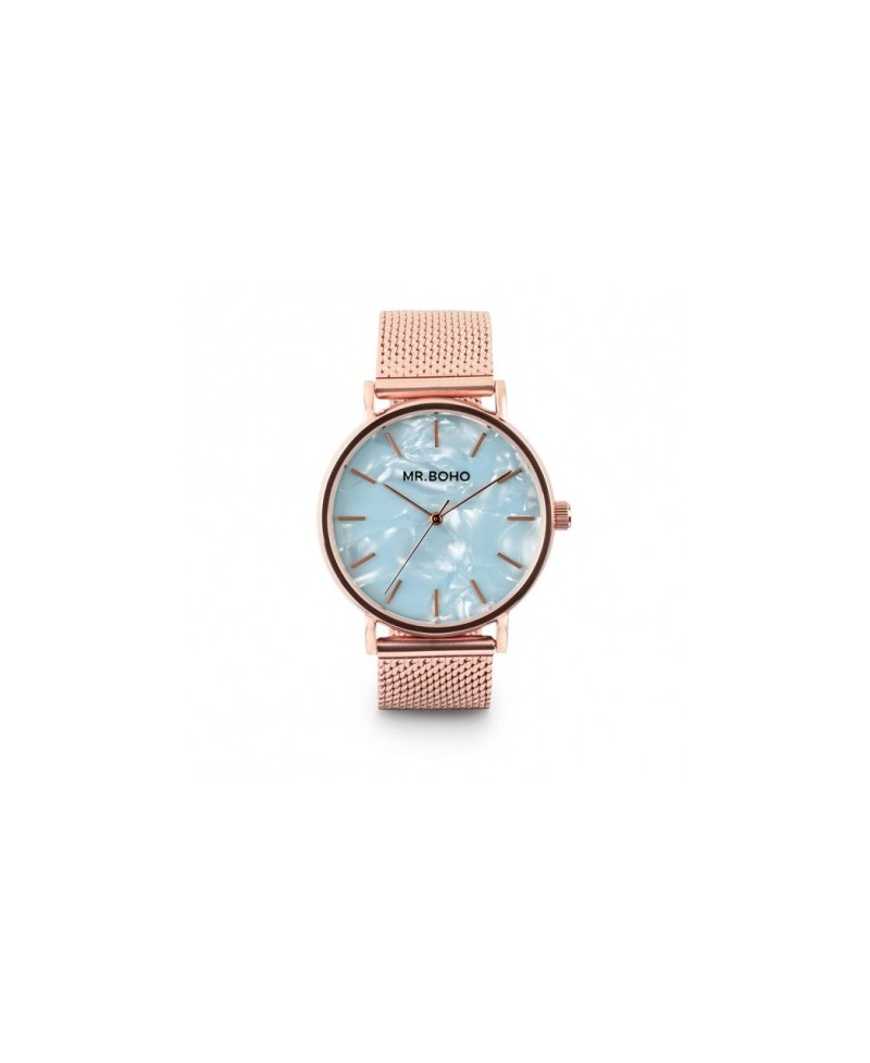 Reloj Mr Boho Metallic  Rosado Mop Azul - 36Mm | Joyería Gimeno | Tu joyería de confianza en Valencia
