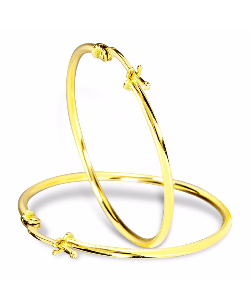Pendiente aro redondo, 40 mm | Joyería Gimeno | Tu joyería de confianza en Valencia