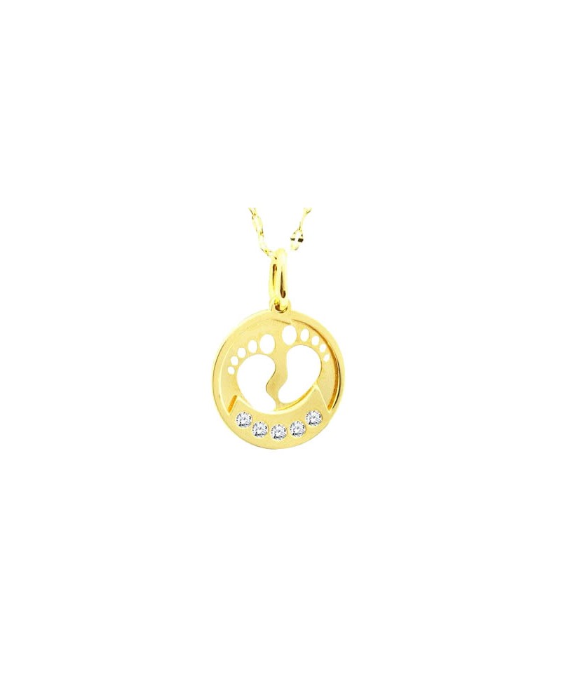Colgante con cadena, pies de bebe | Joyería Gimeno | Tu joyería de confianza en Valencia