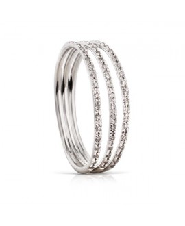 Anillo triple con brillantes