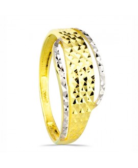 Anillo de oro lapidado bicolor