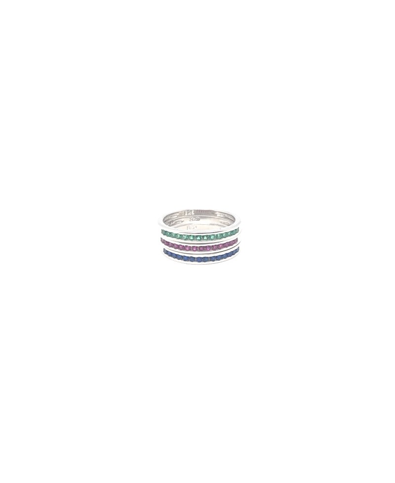 Anillo en plata con circonitas de colores | Joyería Gimeno | Tu joyería de confianza en Valencia