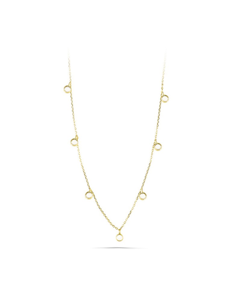Collar con 7 circonitas colgantes  oro | Joyería Gimeno | Tu joyería de confianza en Valencia