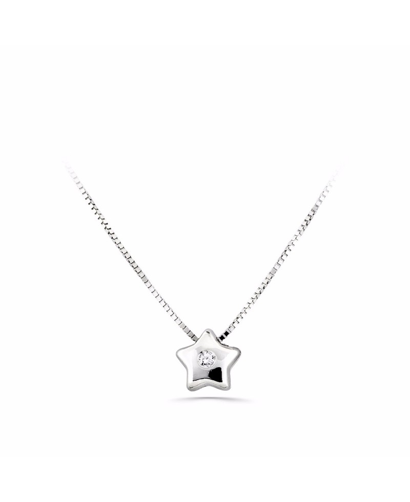 Gargantilla con estrella y brillante | Joyería Gimeno | Tu joyería de confianza en Valencia