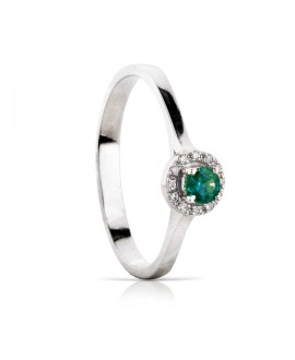 Anillo de oro blanco y...