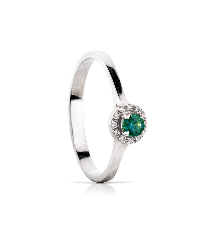 Anillo de oro blanco y esmeralda 0.4 ct | Joyería Gimeno | Tu joyería de confianza en Valencia
