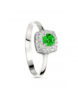 Anillo ob cuadrado esmeralda