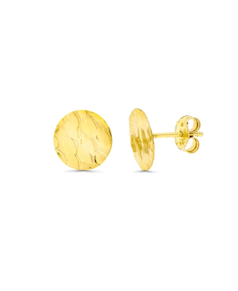 Pendiente de oro circulo textura | Joyería Gimeno | Tu joyería de confianza en Valencia