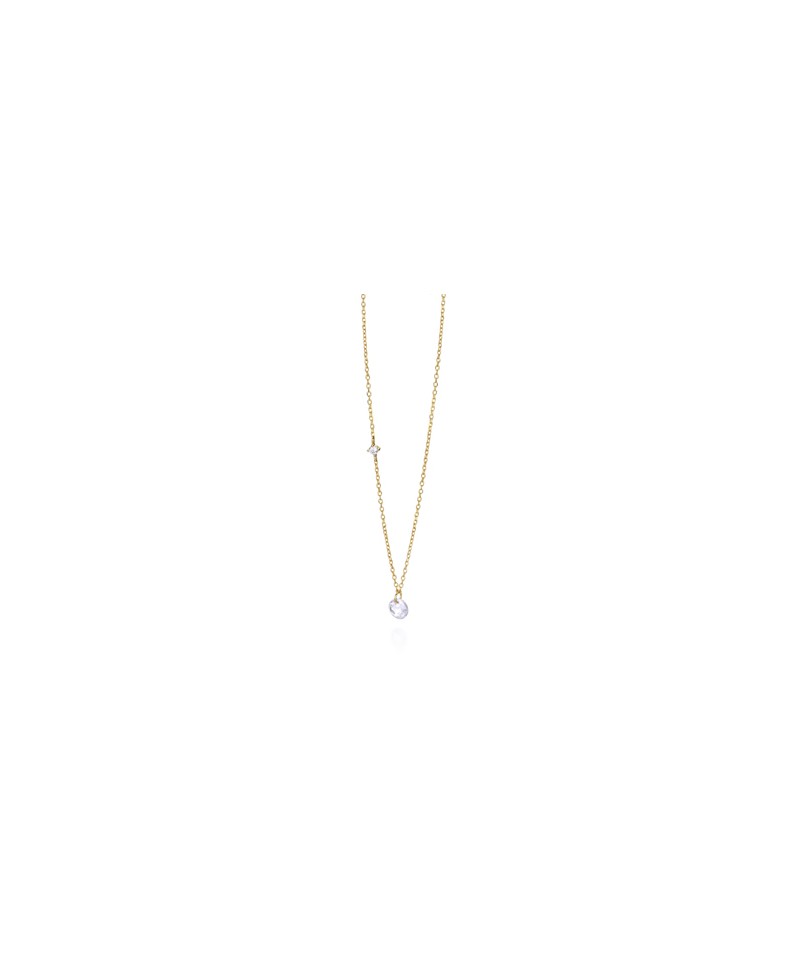 Cadena collar con topacio y brillante 0.030 | Joyería Gimeno | Tu joyería de confianza en Valencia