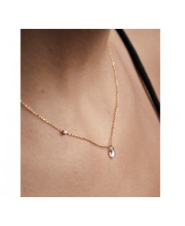 Cadena collar con topacio y...