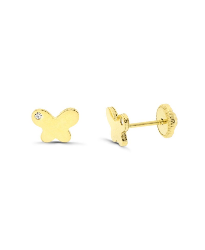 Pendientes de oro mariposa 6x5 mm | Joyería Gimeno | Tu joyería de confianza en Valencia