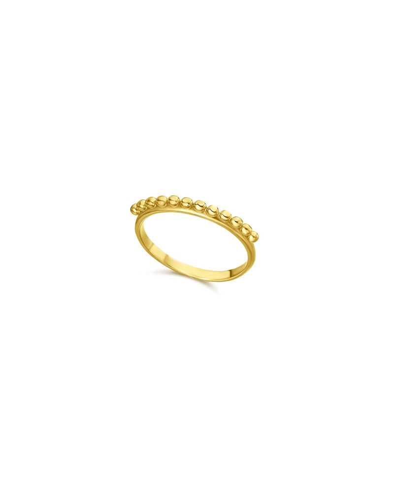 Anillo 12 bolitas plata/oro | Joyería Gimeno | Tu joyería de confianza en Valencia