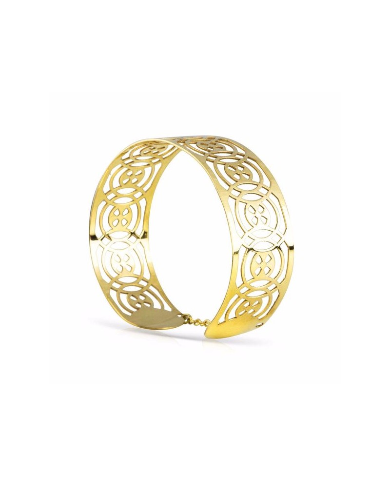 Pulsera de caña plana círculos | Joyería Gimeno | Tu joyería de confianza en Valencia