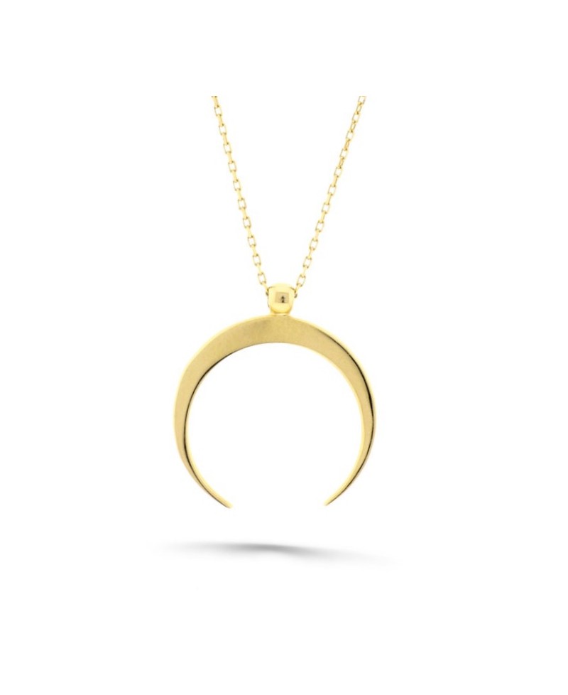 Collar de oro con media luna de 18 mm + largo de 42 a 45 | Joyería Gimeno | Tu joyería de confianza en Valencia