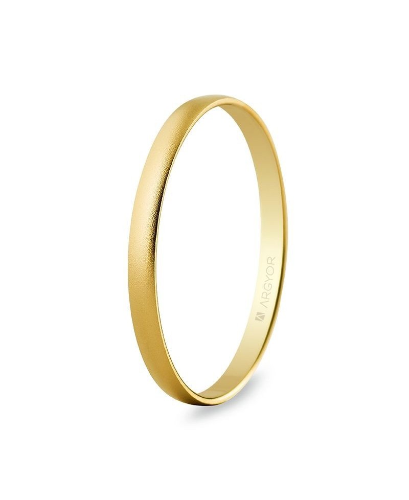 Alianza de boda oro de media caña 2mm arena | Joyería Gimeno | Tu joyería de confianza en Valencia