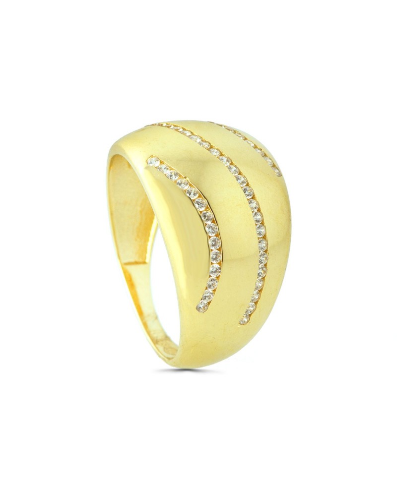 Anillo de oro con circonitas de volumen | Joyería Gimeno | Tu joyería de confianza en Valencia