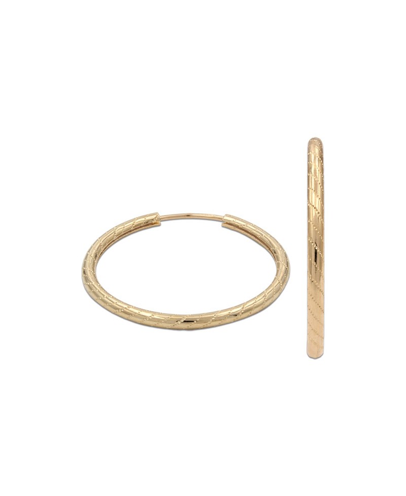 Pendiente de aro de tubo 11mm, tallado | Joyería Gimeno | Tu joyería de confianza en Valencia