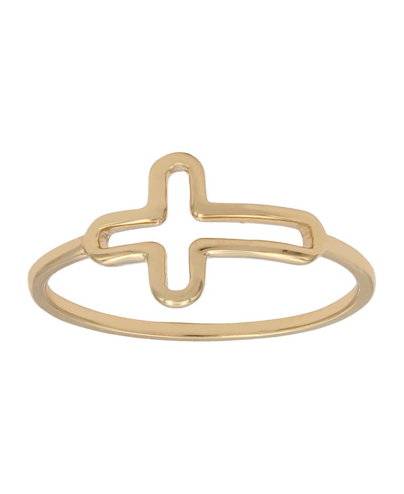 Sortija de cruz minimal | Joyería Gimeno | Tu joyería de confianza en Valencia
