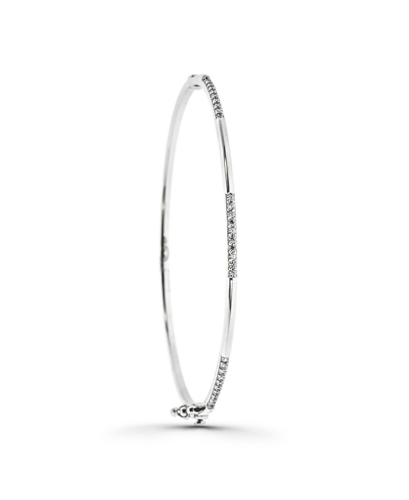 Pulsera oro blanco media caña, 2mm ancho | Joyería Gimeno | Tu joyería de confianza en Valencia