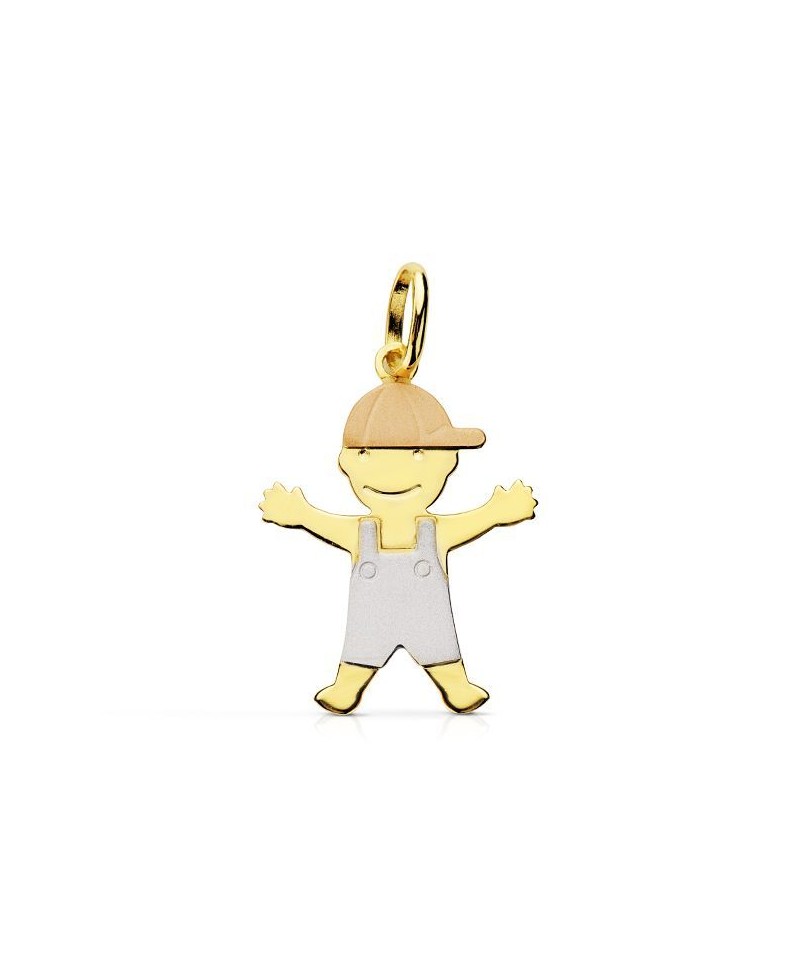 Colgante de niño en bicolor de oro | Joyería Gimeno | Tu joyería de confianza en Valencia