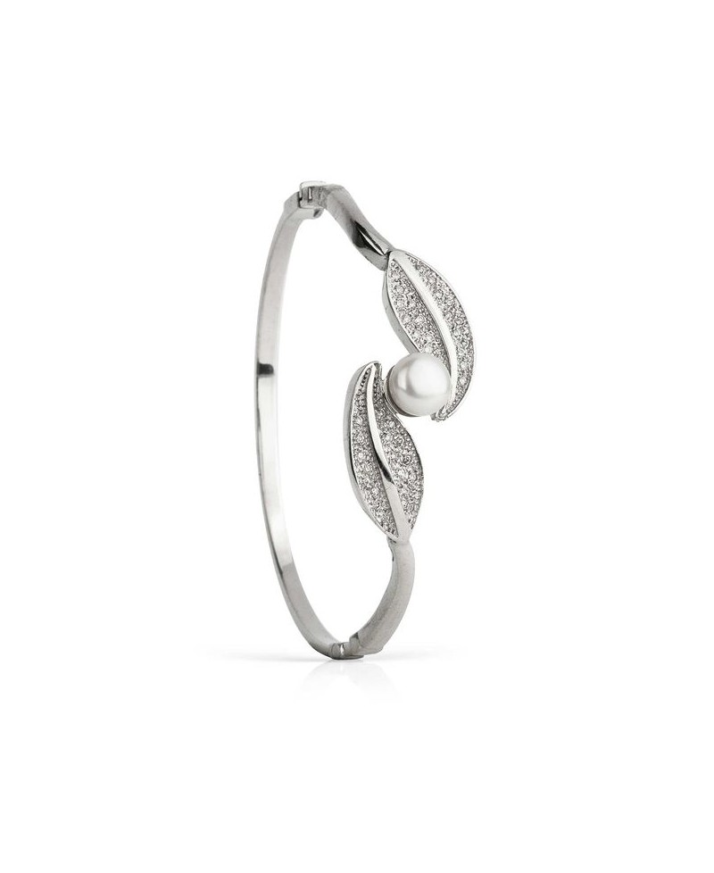 Pulsera caña de plata con perlas | Joyería Gimeno | Tu joyería de confianza en Valencia