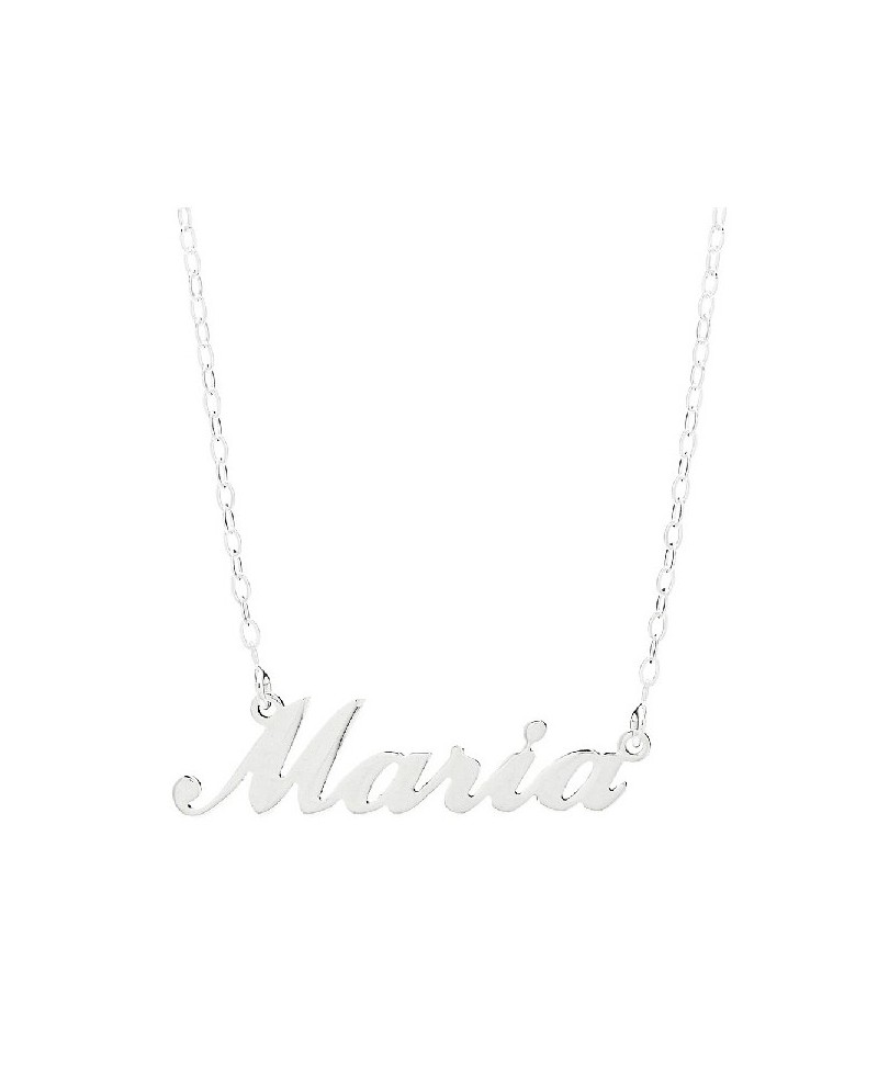 Colgante de nombre en plata con cadena | Joyería Gimeno | Tu joyería de confianza en Valencia