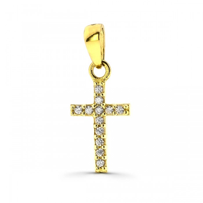 Cruz reversible, negra y blanca en oro amarillo | Joyería Gimeno | Tu joyería de confianza en Valencia