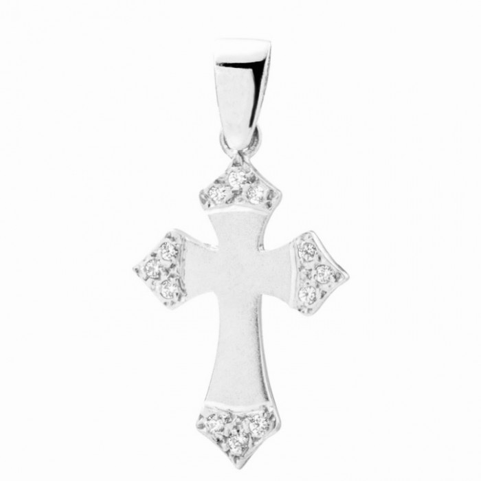 Cruz de OB con puntas satinada | Joyería Gimeno | Tu joyería de confianza en Valencia