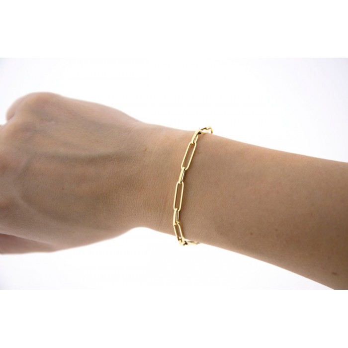 Pulsera de eslabón cuadrado alterno, oro amarillo | Joyería Gimeno | Tu joyería de confianza en Valencia