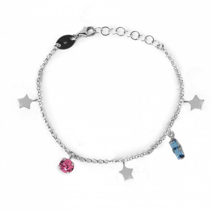 Tobillera Estrellas Multicolor Plata, Victoria Cruz | Joyería Gimeno | Tu joyería de confianza en Valencia