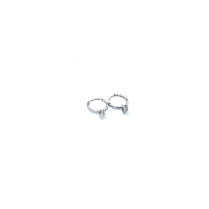 Pendiente de aro con chapa redonda, dorado o plata | Joyería Gimeno | Tu joyería de confianza en Valencia