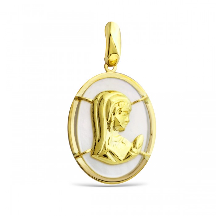 Medalla virgen niña nacar | Joyería Gimeno | Tu joyería de confianza en Valencia