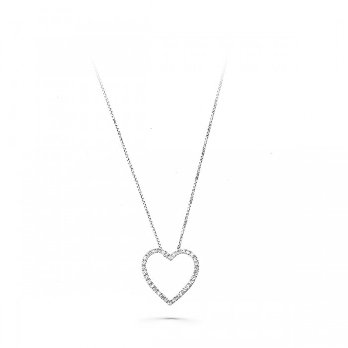 Collar con brillantes y Corazon | Joyería Gimeno | Tu joyería de confianza en Valencia