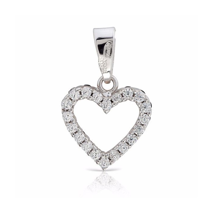 Colgante oro blanco, CORAZON dos caras | Joyería Gimeno | Tu joyería de confianza en Valencia
