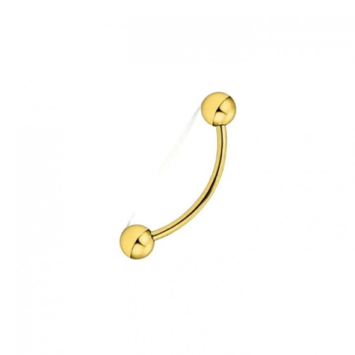 Piercing curvo, ceja y ombligo oro | Joyería Gimeno | Tu joyería de confianza en Valencia