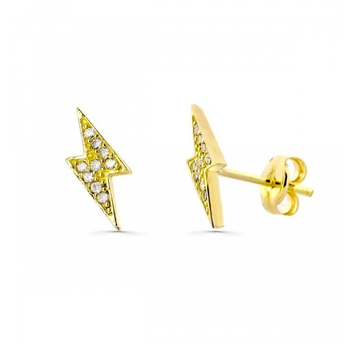 Pendiente RAYO mini, oro | Joyería Gimeno | Tu joyería de confianza en Valencia