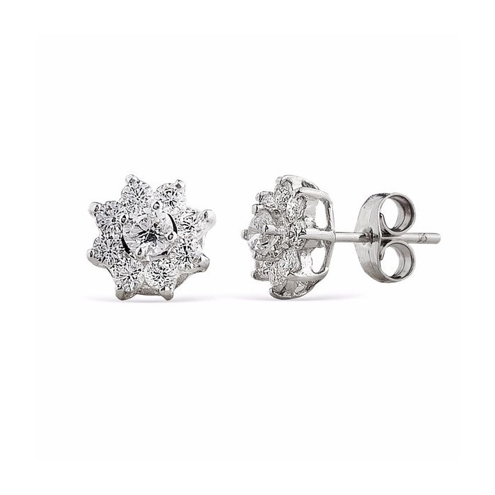 Pendiente de circonitas, roseton | Joyería Gimeno | Tu joyería de confianza en Valencia