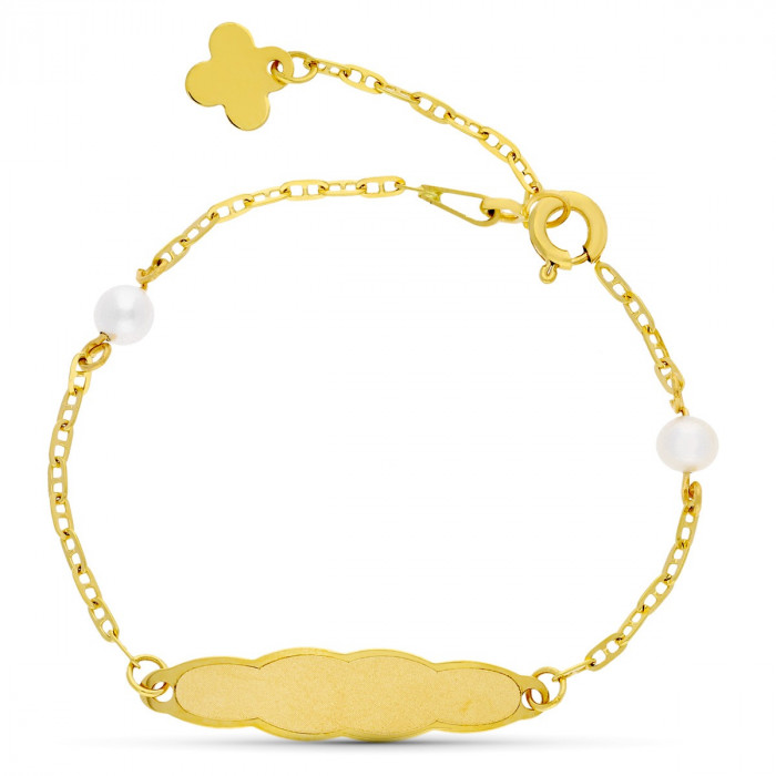 Esclava bebe con alargador y chapa | Joyería Gimeno | Tu joyería de confianza en Valencia