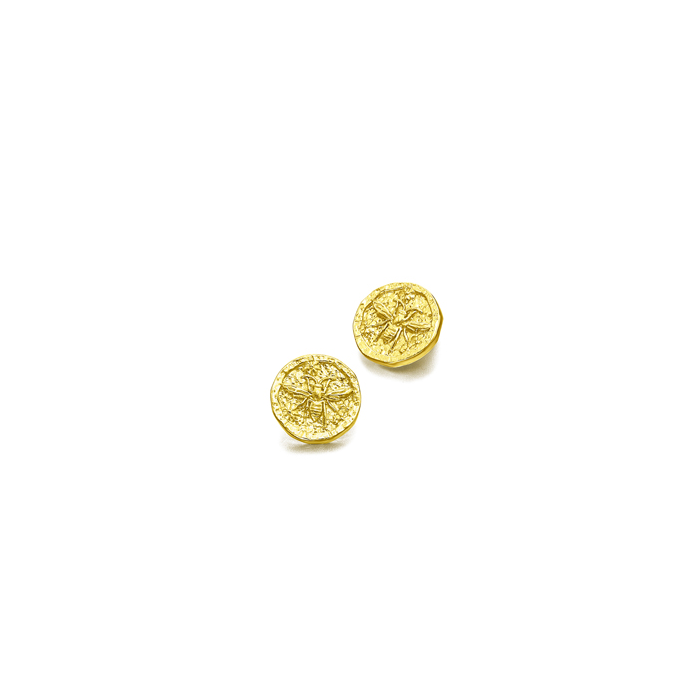 Pendiente de moneda abeja | Joyería Gimeno | Tu joyería de confianza en Valencia