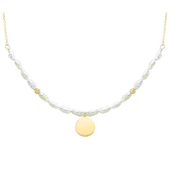 Collar oro perlas - Medalla | Joyería Gimeno | Tu joyería de confianza en Valencia