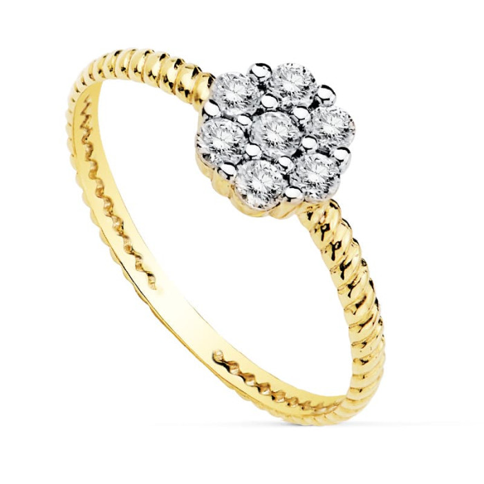 Sortija cuajo bicolor oro  - Anillo | Joyería Gimeno | Tu joyería de confianza en Valencia