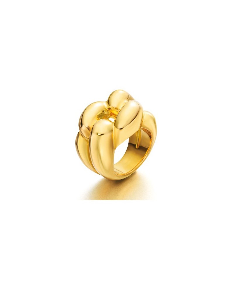 Anillo mujer de plata ,estilo barbada en dorado | Joyería Gimeno | Tu joyería de confianza en Valencia