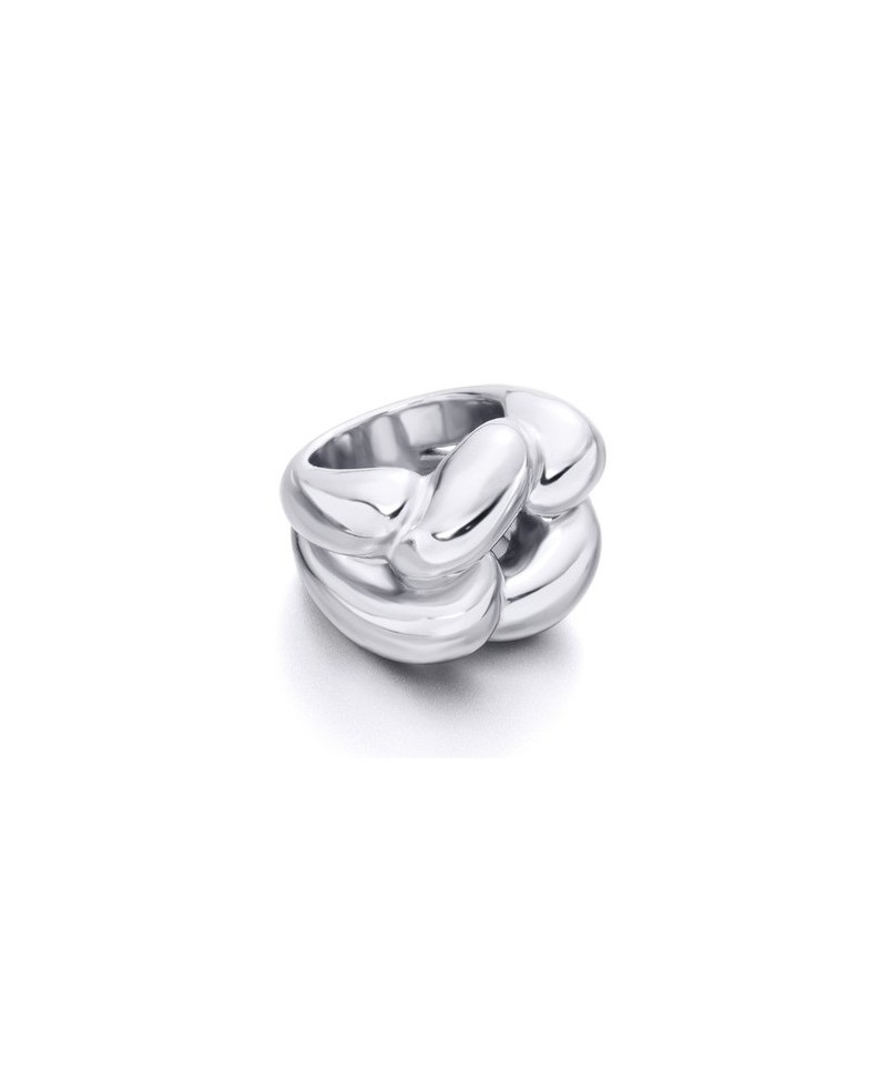 Anillo mujer de plata , estilo barbada en rodio | Joyería Gimeno | Tu joyería de confianza en Valencia