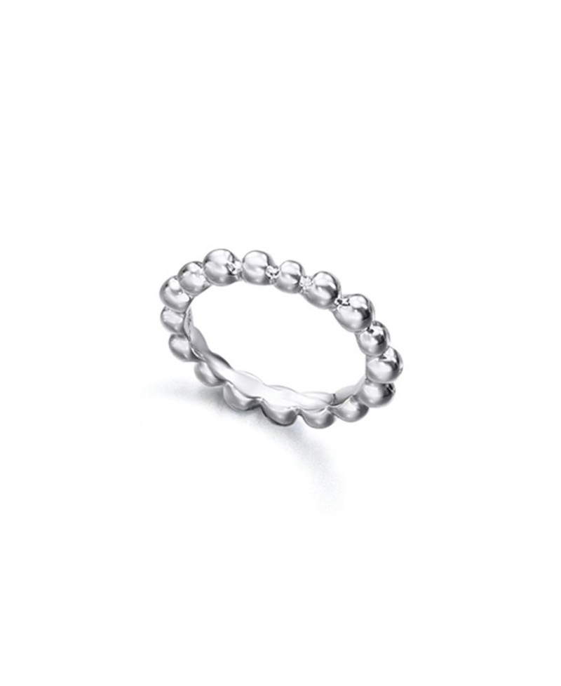 Anillo mujer de plata estilo bolas rodio | Joyería Gimeno | Tu joyería de confianza en Valencia