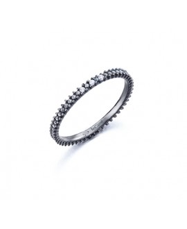 Anillo mujer diamantes rutenio