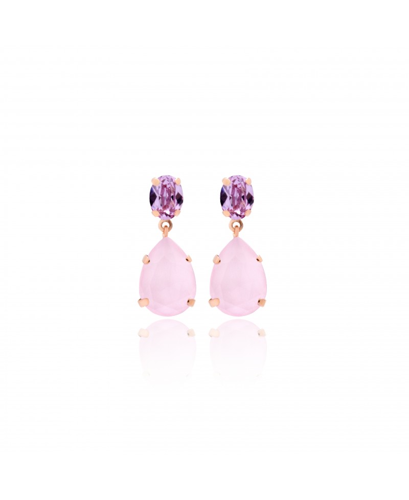 Pendientes mujer Victoria cruz rosa talco | Joyería Gimeno | Tu joyería de confianza en Valencia