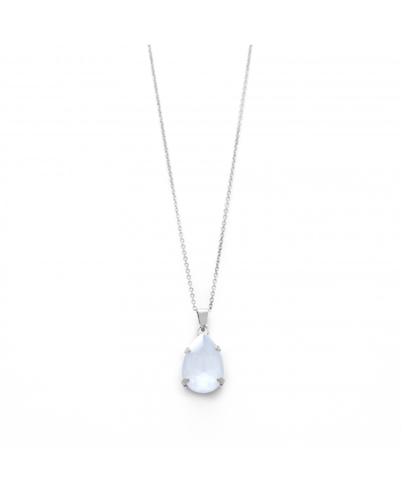 Gargantilla plata lagrima azul | Joyería Gimeno | Tu joyería de confianza en Valencia