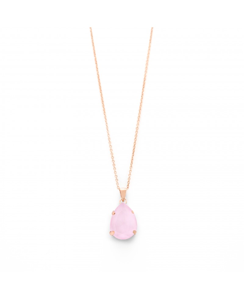 Collar Victoria cruz rosa talco | Joyería Gimeno | Tu joyería de confianza en Valencia
