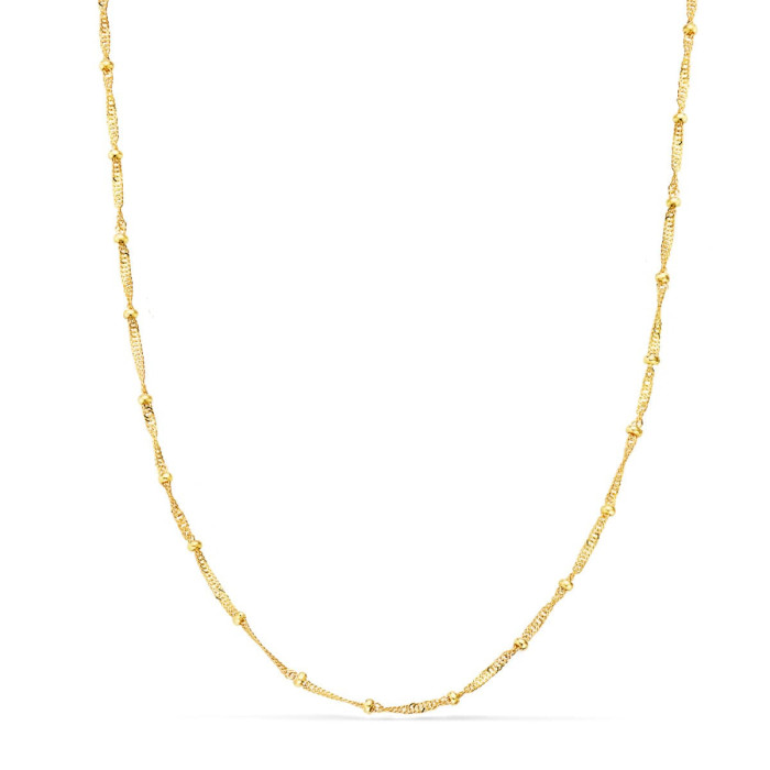 18k Cadena Maciza  Singapur Con Bolas Lisas. Largo 40 Cm Ancho 1.2 Mm | Joyería Gimeno | Tu joyería de confianza en Valencia